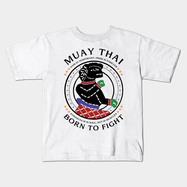 Muay Thai Born to Fight Kids T-Shirt by KewaleeTee